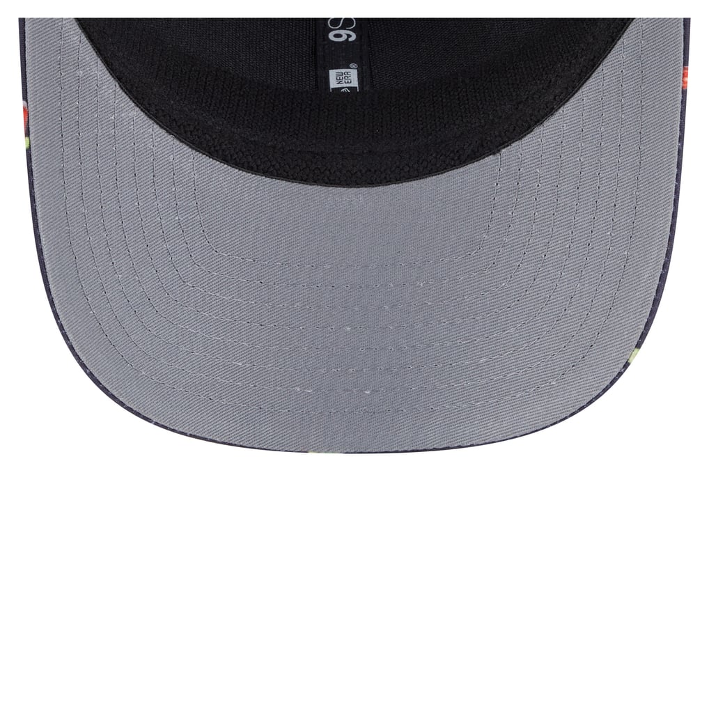  Miami Dolphins New Era Adventure Drinks Pattern 9SEVENTY Stretch-Snap Hat - Navy/Black